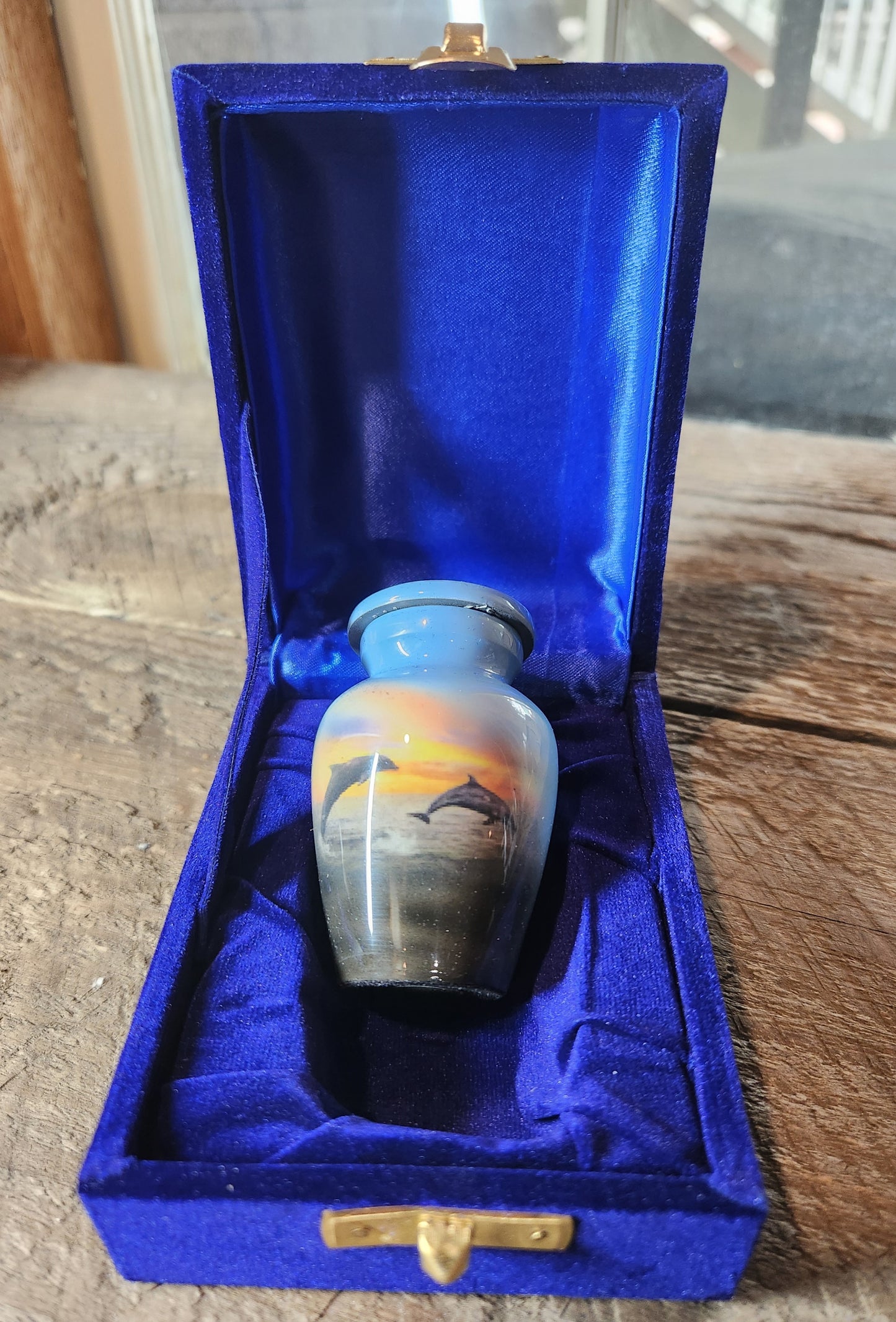 "Dolphins at Play", Cremation Urn, Themed Ocean Ash Urn, Dolphin Cremation Urn