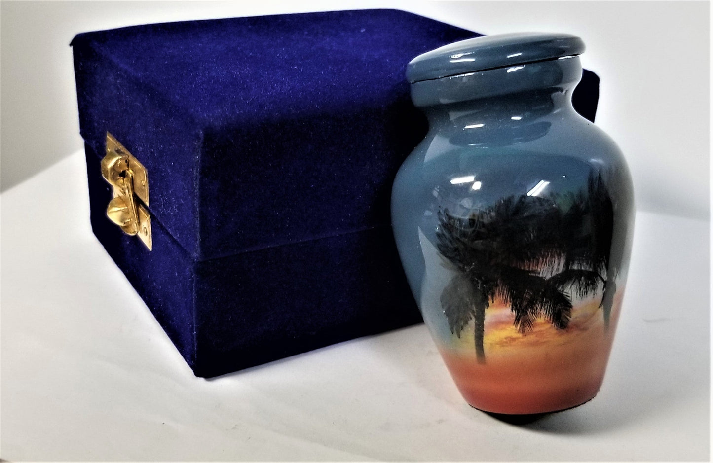 Palms at Sunset, Cremation Urn | Tropical Themed Cremation Urn